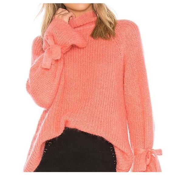 EUC Bow Tie sleeves oversized mohair turtleneck sweater ribbed green sz: S - Picture 3 of 14